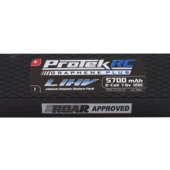 ProTek RC 2S Slim 120C Low IR Si-Graphene + HV LiPo Battery (7.6V/5700mAh) w/5mm Connectors (Pending ROAR Approved)